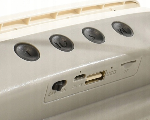 GŁOŚNIK PRZENOŚNY STYL RETRO BEZPRZEWODOWY Z RADIEM, MICROSD, POWERBANK 10W