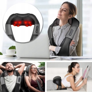 MASAŻER DO SZYI KARKU CIAŁA STÓP PLECÓW SHIATSU PAS MASUJĄCY GRZEJĄCY