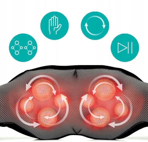 MASAŻER DO SZYI KARKU CIAŁA STÓP PLECÓW SHIATSU PAS MASUJĄCY GRZEJĄCY