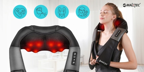 MASAŻER DO SZYI KARKU CIAŁA STÓP PLECÓW SHIATSU PAS MASUJĄCY GRZEJĄCY