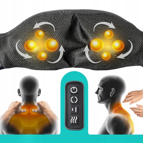 MASAŻER DO SZYI KARKU CIAŁA STÓP PLECÓW SHIATSU PAS MASUJĄCY GRZEJĄCY