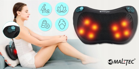 MASAŻER PODUSZKA MASUJĄCA SHIATSU DO PLECÓW KARKU NÓG CIAŁA GRZEJĄCY