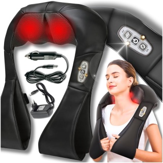 MASAŻER do Szyi Karku Pleców Pas Masujący Podgrzewany Czarny Shiatsu PRO