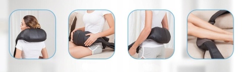 MASAŻER do Szyi Karku Pleców Pas Masujący Podgrzewany Czarny Shiatsu PRO