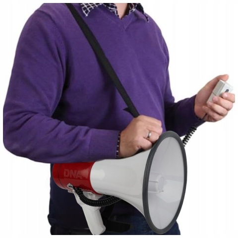 MEGAFON AKUMULATOROWY 50W DNA MEGA 2 USB BT MICRO SD SYRENA, ZASIĘG 400M