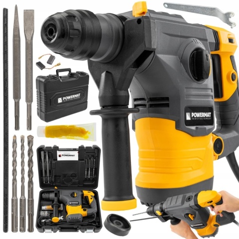 MŁOT UDAROWY SDS+ 2600W 5,5J 4 TRYBY ANTYWIBRACYJNY Z WALIZKĄ I AKCESORIAMI