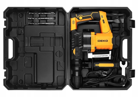 MŁOT UDAROWY SDS+ DEKO INDUSTRIAL 6J 1500W - WALIZKA, 3 WIERTŁA, DŁUTA