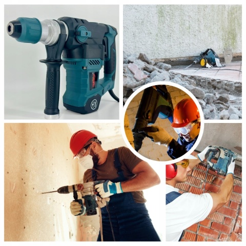 MŁOTOWIERTARKA SDS+ 2800W 6J TRZY TRYBY PRO ZESTAW WIERCEŁ I AKCESORIÓW