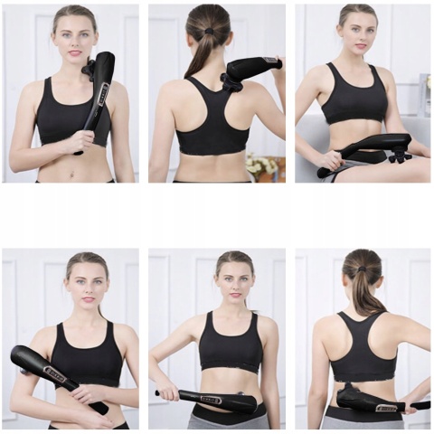 Masażer Wibracyjny Mocny Masujący do Masażu Pleców Karku Ciała + Końcówki