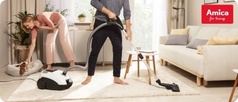 ODKURZACZ BEZWORKOWY AMICA Bagio Eco VM3046 900W SZCZOTKA DO PARKIETU