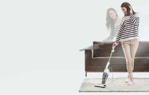 ODKURZACZ PIONOWY RĘCZNY PRZEWODOWY 2W1 DEERMA DX118C DODATKOWE SZCZOTKI