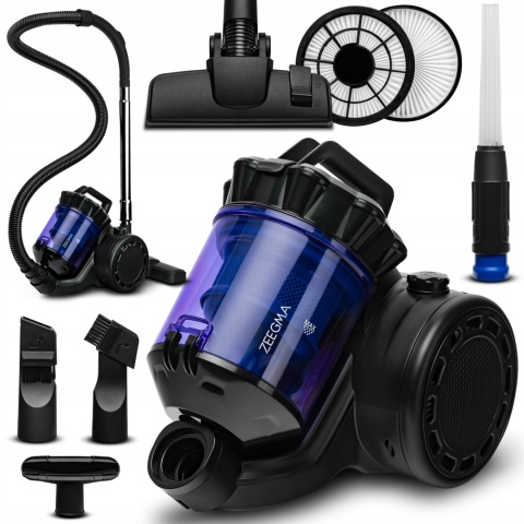 Odkurzacz BEZWORKOWY CYKLONOWY LEKKI MOCNY TURBO MOC 4000W HEPA ZEEGMA