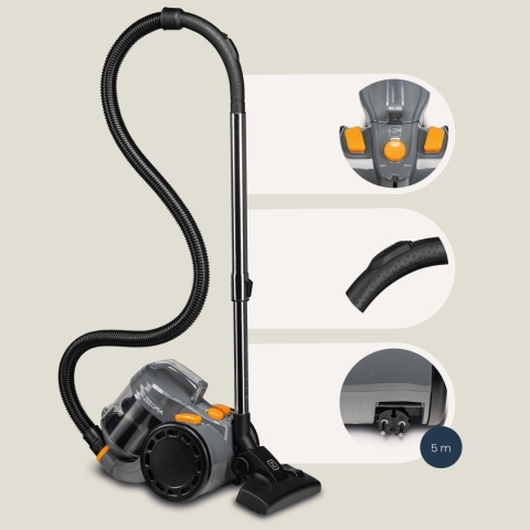 Odkurzacz BEZWORKOWY Cyklonowy 4000W klasa A Hepa Kompaktowy i Cichy Zeegma