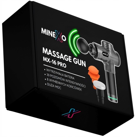 PISTOLET DO MASAŻU MASAŻER DO PLECÓW CIAŁA MASSAGE GUN MX PRO + 8 GŁOWIC