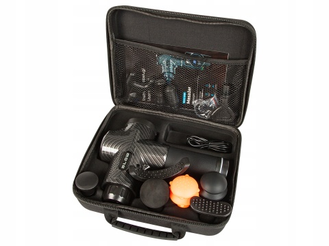 PISTOLET DO MASAŻU PLECÓW CIAŁA STÓP MASAŻER MASSAGE GUN 10 KOŃCÓWEK ZESTAW