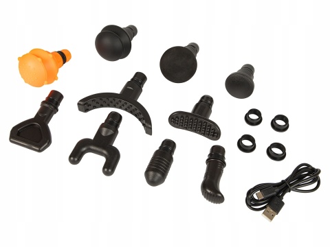 PISTOLET DO MASAŻU PLECÓW CIAŁA STÓP MASAŻER MASSAGE GUN 10 KOŃCÓWEK ZESTAW