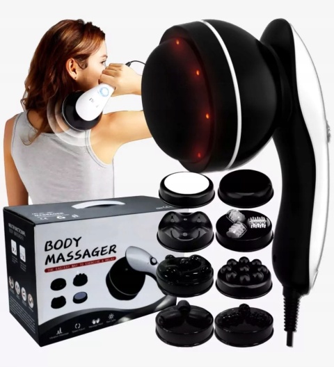 PROFESJONALNY PISTOLET DO MASAŻU WYSZCZUPLAJĄCY ANTYCELLULITOWY MASAŻER 9w1