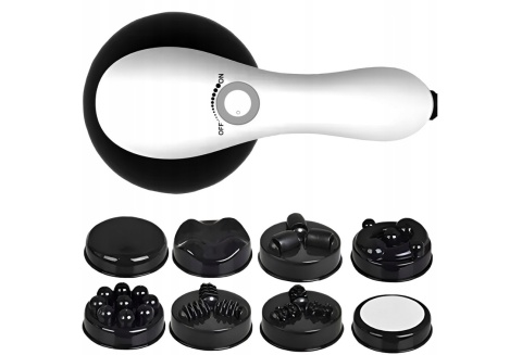 PROFESJONALNY PISTOLET DO MASAŻU WYSZCZUPLAJĄCY ANTYCELLULITOWY MASAŻER 9w1