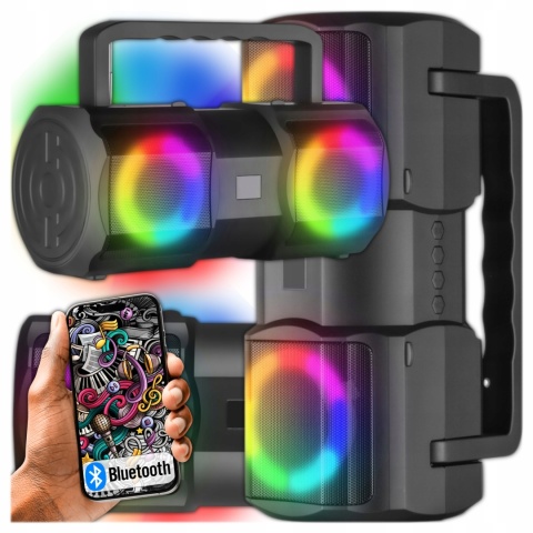 PRZENOŚNA KOLUMNA PARTYTECH BIG BEATBOX BT 1200W KARAOKE MP3/FM LED IPX6