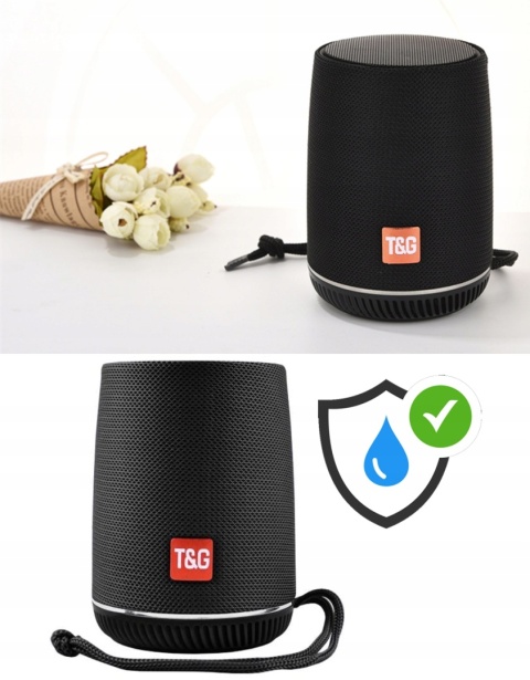 PRZENOŚNY GŁOŚNIK BLUETOOTH 5W 5.3 USB FM IPX5 TWS STEREO MOBILNY CZARNY