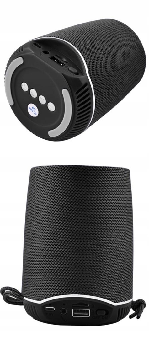 PRZENOŚNY GŁOŚNIK BLUETOOTH 5W 5.3 USB FM IPX5 TWS STEREO MOBILNY CZARNY