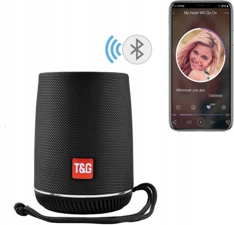 PRZENOŚNY GŁOŚNIK BLUETOOTH 5W 5.3 USB FM IPX5 TWS STEREO MOBILNY CZARNY