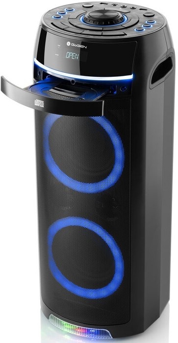 PRZENOŚNY GŁOŚNIK BLUETOOTH 90W DO KARAOKE, CD, FM, LED, Z MICROFONEM I LCD