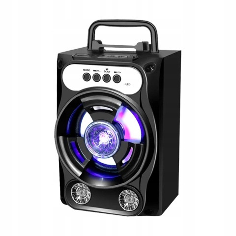 PRZENOŚNY GŁOŚNIK BLUETOOTH LED RGB MP3/FM USB/TF/AUX - STACJA ROZRYWKI