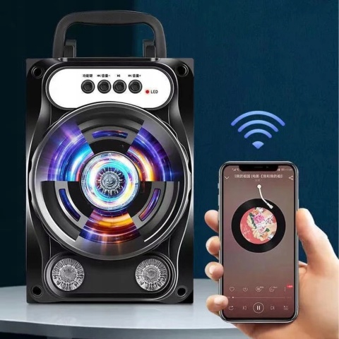 PRZENOŚNY GŁOŚNIK BLUETOOTH LED RGB MP3/FM USB/TF/AUX - STACJA ROZRYWKI