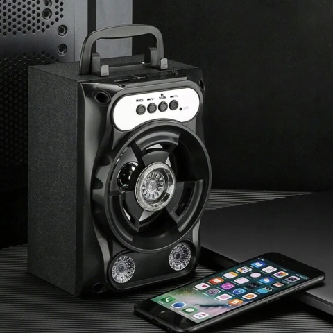 PRZENOŚNY GŁOŚNIK BLUETOOTH LED RGB MP3/FM USB/TF/AUX - STACJA ROZRYWKI