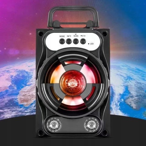 PRZENOŚNY GŁOŚNIK BLUETOOTH LED RGB MP3/FM USB/TF/AUX - STACJA ROZRYWKI