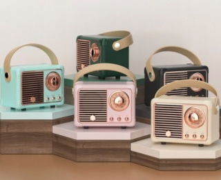 PRZENOŚNY GŁOŚNIK BLUETOOTH W STYLU RETRO VINTAGE 3W Z DŹWIĘKIEM I BASAMI