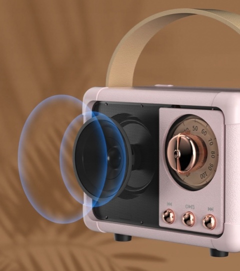 PRZENOŚNY GŁOŚNIK BLUETOOTH W STYLU RETRO VINTAGE 3W Z DŹWIĘKIEM I BASAMI