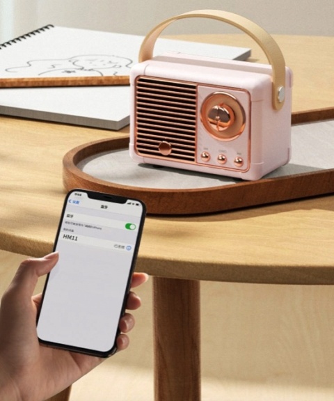 PRZENOŚNY GŁOŚNIK BLUETOOTH W STYLU RETRO VINTAGE 3W Z DŹWIĘKIEM I BASAMI