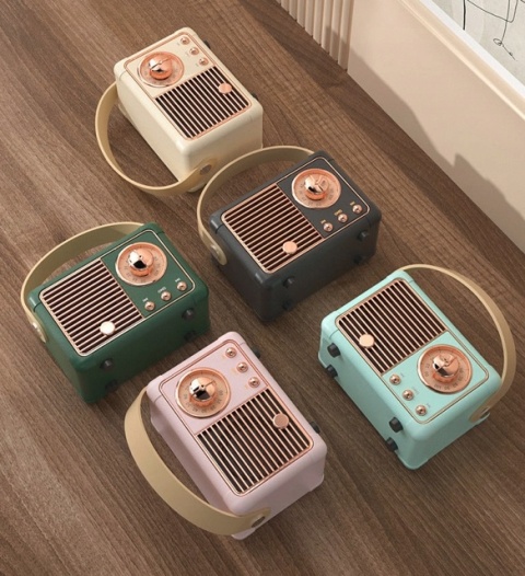 PRZENOŚNY GŁOŚNIK BLUETOOTH W STYLU RETRO VINTAGE 3W Z DŹWIĘKIEM I BASAMI