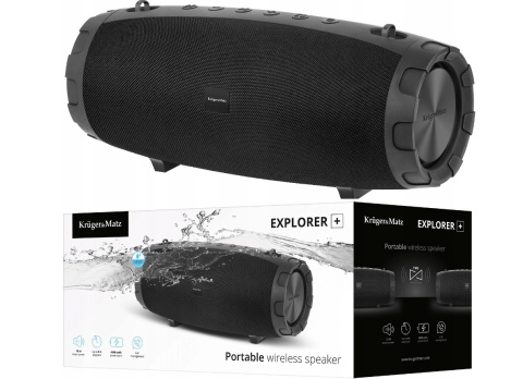 PRZENOŚNY GŁOŚNIK BT 5.0 KRUGER&MATZ EXPLORER+ TWS IPX7 AUX, GŁOŚNOMÓWIĄCY