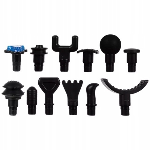 Pistolet do Masażu Masażer Gun Mocny do Ciała Pleców Wibracyjny 12 Końcówek