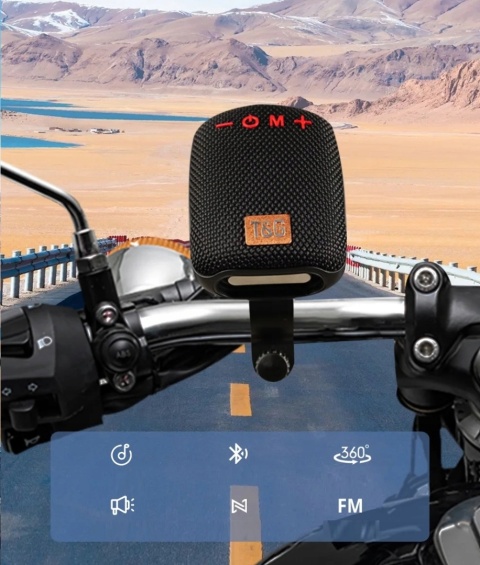 ROWEROWY GŁOŚNIK BLUETOOTH 5W USB/SD/F WODOODPORNY Z UCHWYTEM WYSOKA JAKOŚĆ