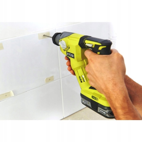 RYOBI MŁOTOWIERTARKA UDAROWA 18V SDS+ DO BETONU, 4 TRYBY, DŁUTOWANIA LED