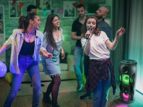 SVEN PS-720 GŁOŚNIK BLUETOOTH 80W TWS PRZENOŚNY SYSTEM AUDIO Z LED KARAOKE