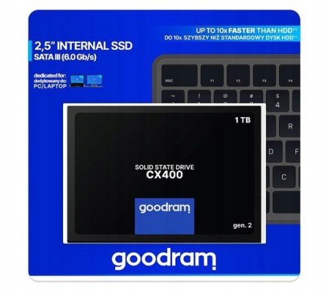 Dysk Ssd 1Tb Goodram Cx400 Gen2 2,5'' Sata Iii 550/500Mb/S Wydajny I Szybki