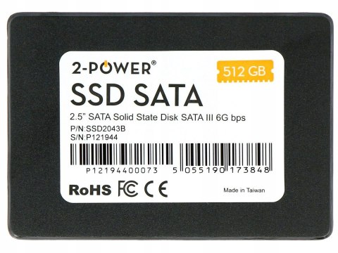 Dysk Ssd 2-Power 512Gb 2,5'' Sata Iii 7Mm Szybkość Wydajność Bezpieczeństwo