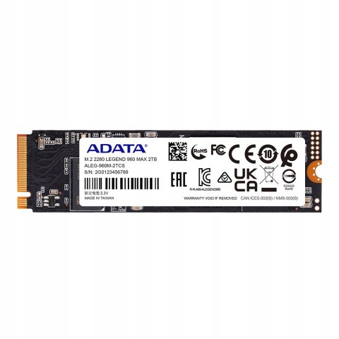 Dysk Ssd Adata Legend 960 Max 2Tb M.2 Pcie 4.0 7400/6800 Mb/S