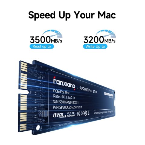 Dysk Ssd Fanxiang Ap2000pro 1Tb M.2 Pcie Nvme 3500/3200 Mb/S Do Mac