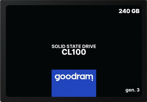 Dysk Ssd Goodram Cl100 240Gb Sata Iii 2,5 Gen3 520/400Mb 7Mm 3D Tlc Nand