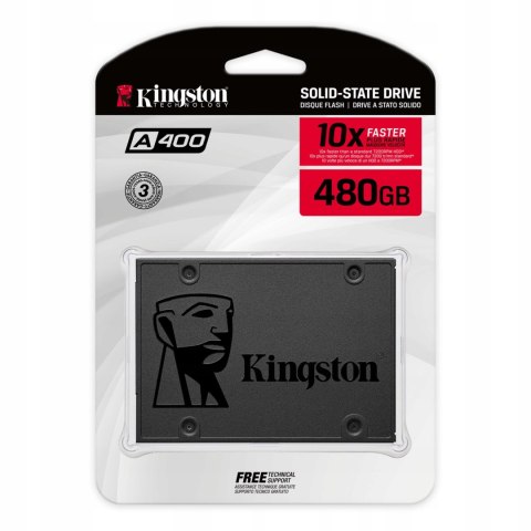 Dysk Ssd Kingston A400 480Gb 2,5 Sata Iii 500Mb/S Odczyt 450Mb/S Cichy