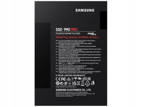 Dysk Ssd M.2 Samsung 990 Pro 2Tb Pcie 4.0 Nvme 7450/6900Mb/S Do Gamingu