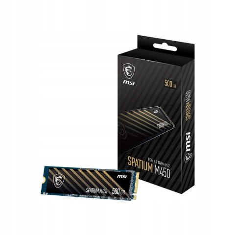 Dysk Ssd Msi Spatium M450 500Gb 3D Nand Pcie4.0 Nvme M.2 2280 3600/2300Mb/S