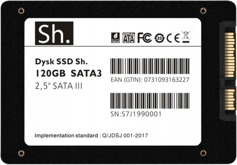Dysk Ssd Sh. 120Gb Sata Iii 2,5 540Mb/S Ultra 7Mm 3D Nand Do Pc/Notebook