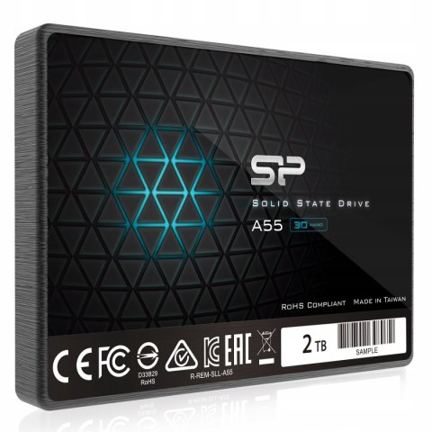 Dysk Ssd Sp Silicon Power 2Tb A55 Slc Cache 7Mm Ultrabook 3D Nand Sata Iii